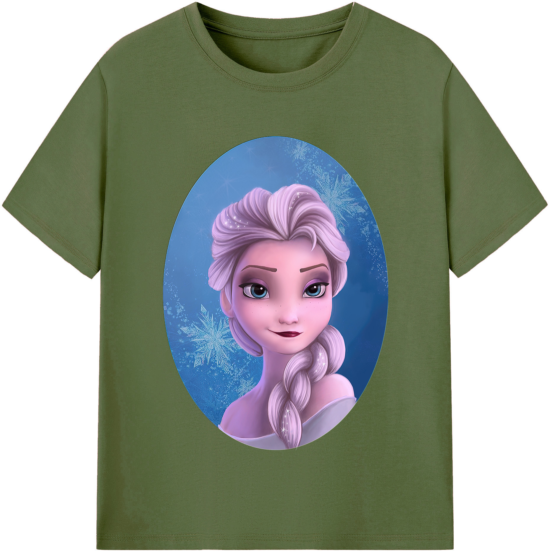 （画像用） アナと雪の女王 アンナ エルサ Frozen Anna Elsa 綿100％半袖Tシャツ（フロントプリント）